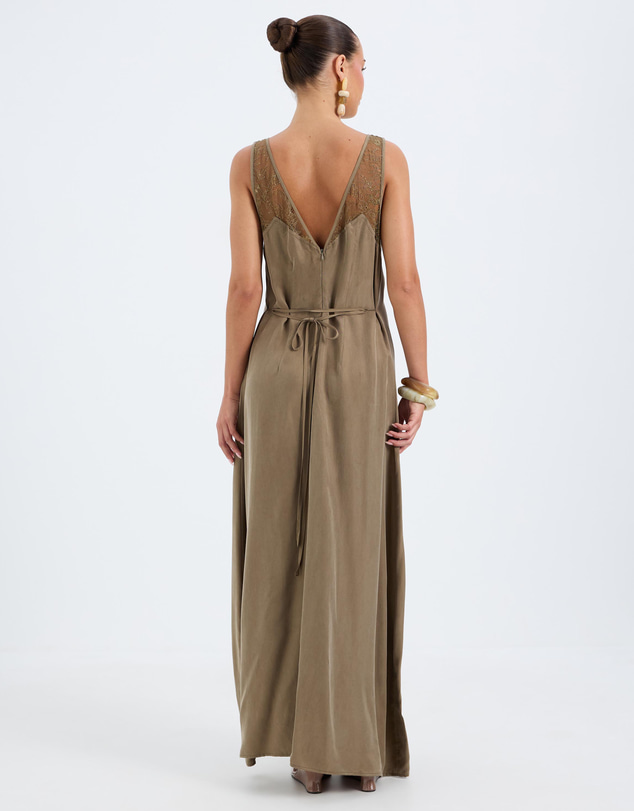 Calli - Piper Cupro Lace Insert Midi Dress