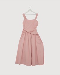 Revibe - Repaired AERE Kylara Ruched Midi Dress - AU 18
