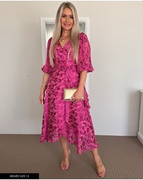 SACHA DRAKE - Sherbet Breeze Midi Wrap Dress