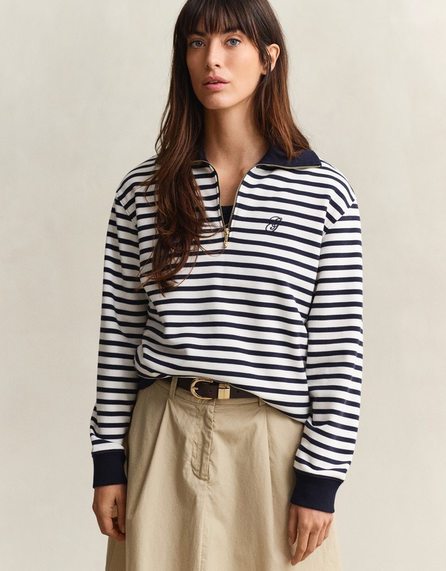 Gant - Striped Half-Zip Sweatshirt