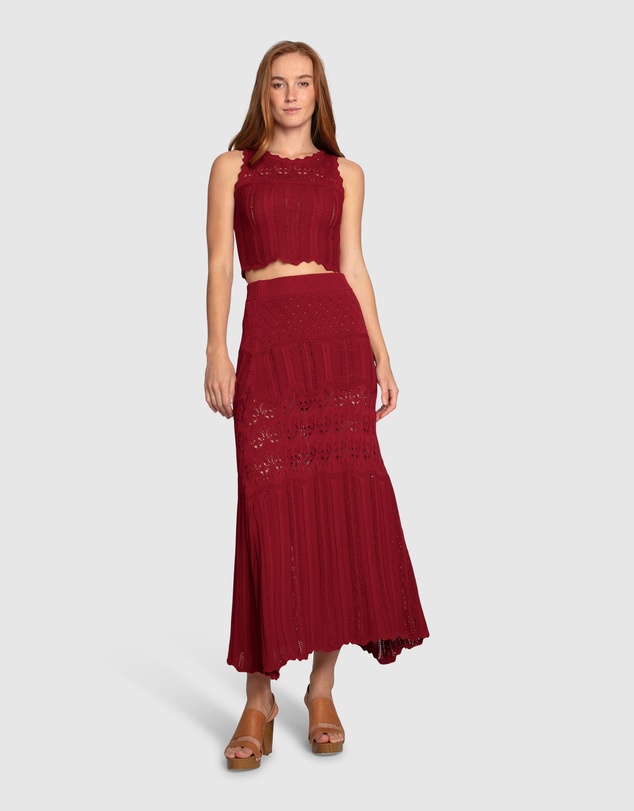 Belle & Bloom - Harvest Haze Crochet Maxi Skirt