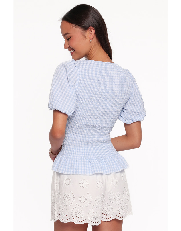 Petal & Pup - Callista Shirred Waist Top - Baby Blue