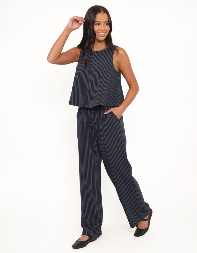 Petal & Pup - Elijah Pants - Navy White Stripe
