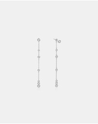 Ania Haie - Silver Cascade Station Drop Stud Earrings