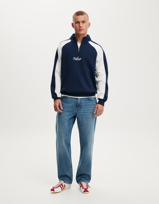 Cotton On - 1/4 Zip Graphic Fleece