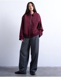 TOPSHOP - Oversized Scuba-Style Fabric Zip-Through Jacket