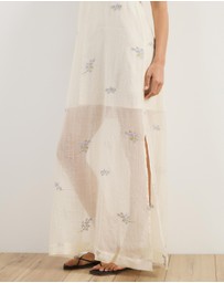 Atmos&Here - Embroidered Sheer Maxi Dress