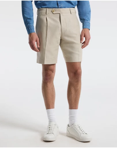 Calibre - Linen Cotton Twill Shorts Natural