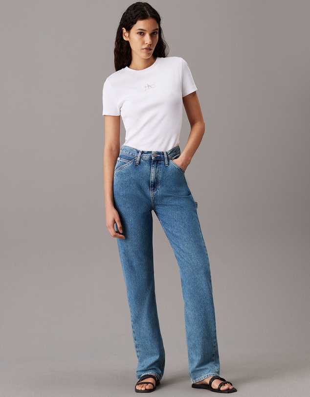 Calvin Klein Jeans - Ribbed Monogram Logo T-Shirt