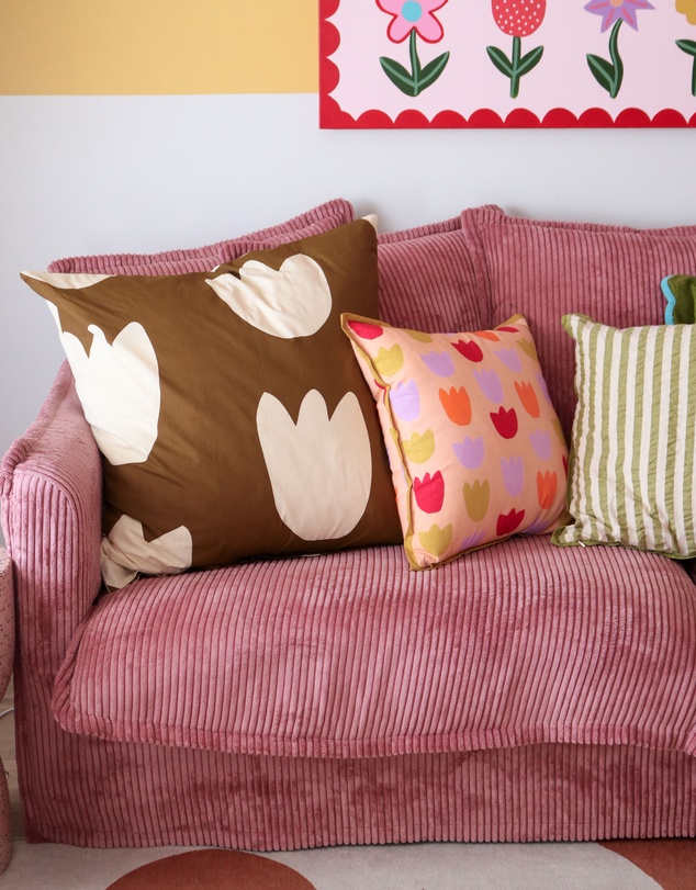 Mosey Me - Tulip Fields Square Cushion Cover