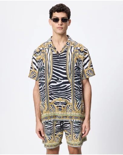 Camilla - Short Sleeve Camp Collared Shirt