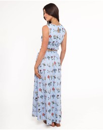 Petal & Pup - Kimora Embroidered Maxi Skirt - Blue Floral