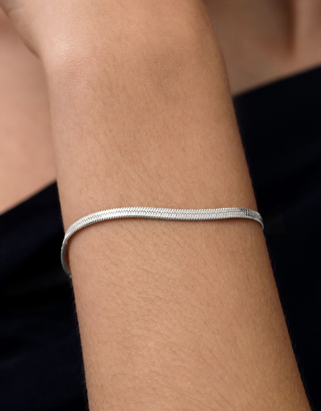 SAINT VALENTINE - Sphinx 3mm Snake Chain Bracelet - Silver