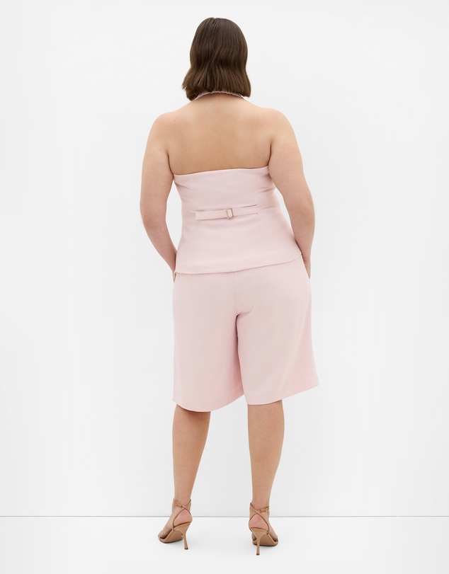 City Chic - Plus size Abbie Halter Vest - heavenly pink