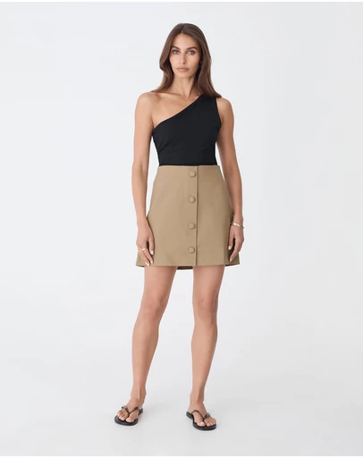 Forcast - Winnie A-line Button Skirt