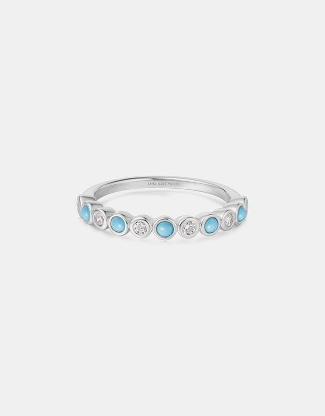Ania Haie - Ania Haie Silver Bezel Lab Created Turquoise Ring