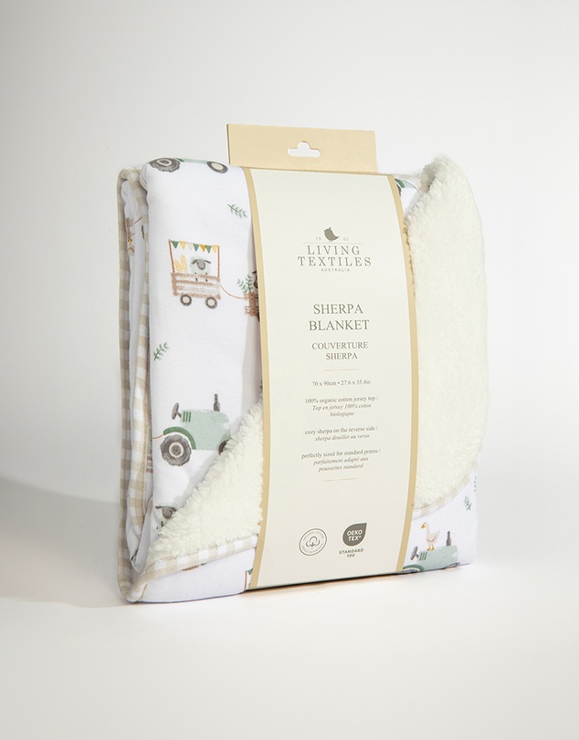 Living Textiles - Sherpa Blanket - Tractor Ride