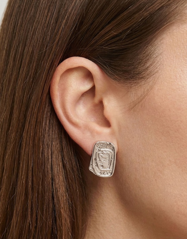 HOUSE OF SLANI - Textured Silver Keelie Earrings