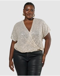 Pink Dusk by Curve Project - Flashy Sequin Top