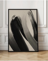 Olive et Oriel - Black Strokes No 23 by Treechild Art Print