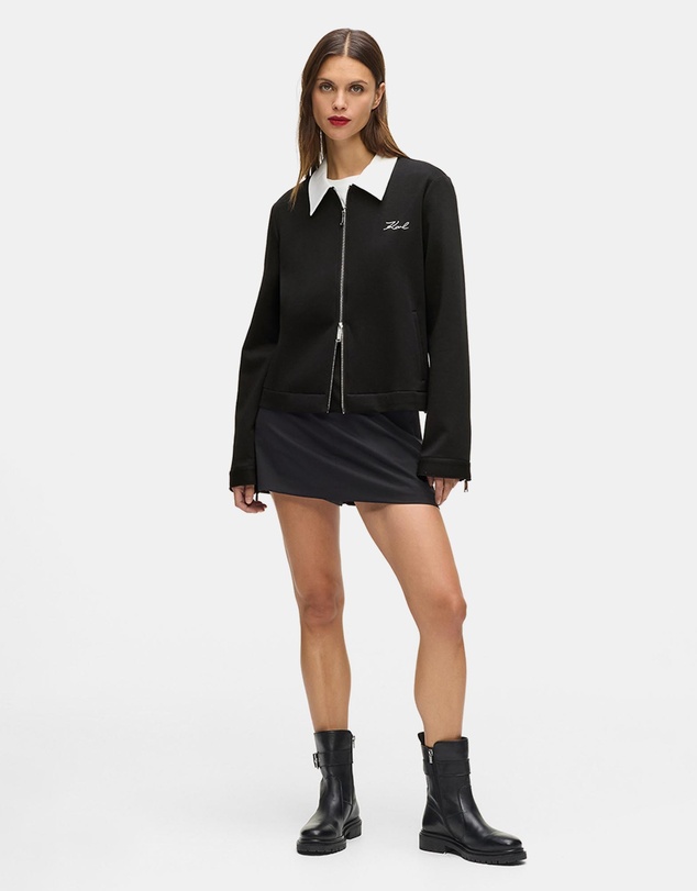 Karl Lagerfeld - Two Way Zip-Up Sweatshirt