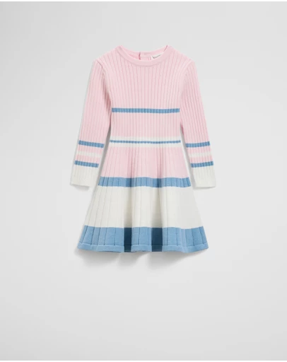 Country Road - Organically Grown Cotton Blend Variegated Stripe Knit Dress