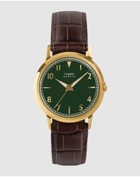 TIMEX - Marlin® Quartz 34mm Leather Strap Watch