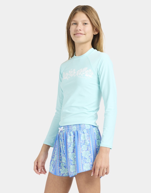 Billabong - Girls 6 to 14 Happy Hibiscus Swim Volley Boardshorts