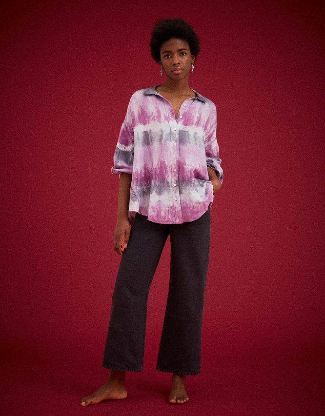 KINGA CSILLA - Purple Wave Chalm Shirt
