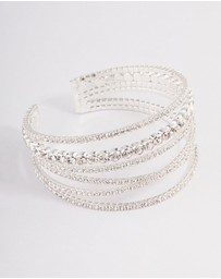Lovisa - Silver Criss Cross Cupchain Wrist Cuff