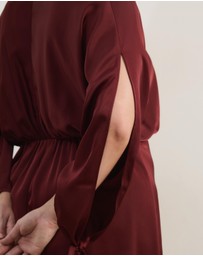 Atmos&Here Curvy - June Satin Split Sleeve Midi Dress