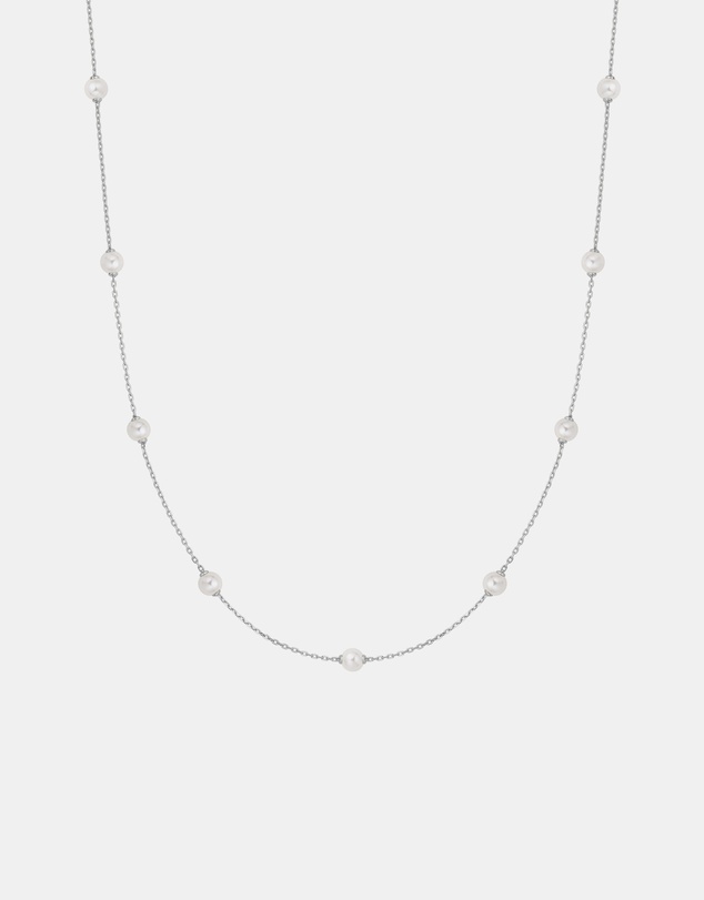 Ania Haie - Ania Haie Silver Shell Pearl Station Chain Necklace
