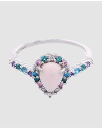 Georgini - GEORGINI WISTERIA CREATED OPAL FLORIBUNDA RING SILVER