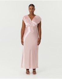 Third Form - Satin Cross Over Gather Dress