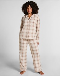 Hunkemoller - Long Sleeve Polar Fleece Check PJ Set