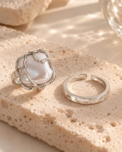 KAJA Clothing - Elara Pearl Ring Set