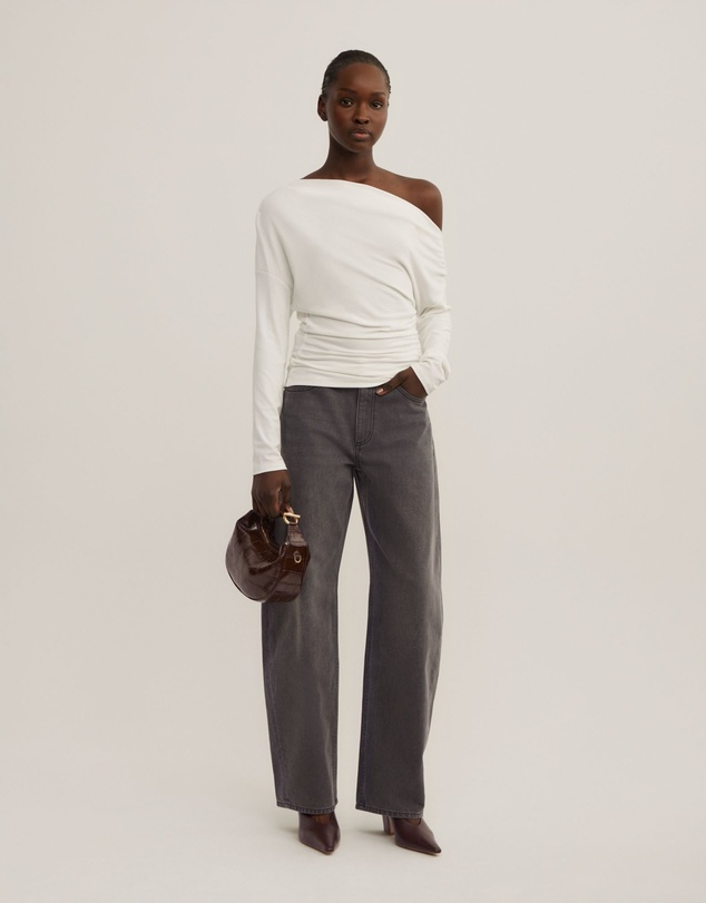 Witchery - Asymmetric Draped Long Sleeve Top
