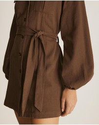 Atmos&Here - Edith LS Twill Mini Dress