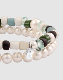 Kuzzoi - ICONIC EXCLUSIVE - Bracelet Male Synthetic Pearl 925 Sterling Silver