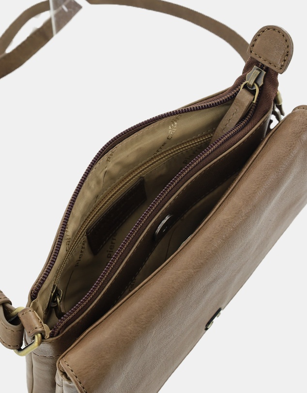 Pierre Cardin - Pierre Cardin Leather Flap-over Crossbody Bag