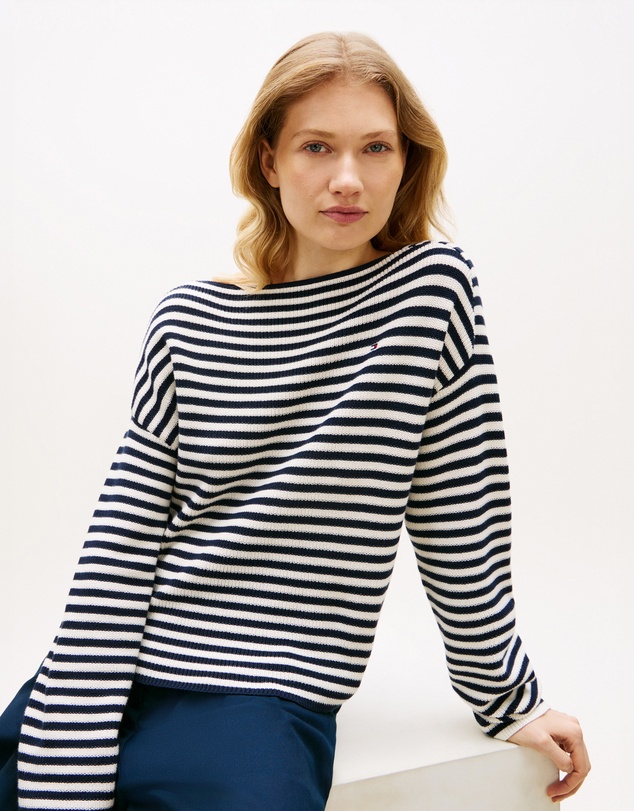 Tommy Hilfiger - Flag Embroidery Boat Neck Jumper