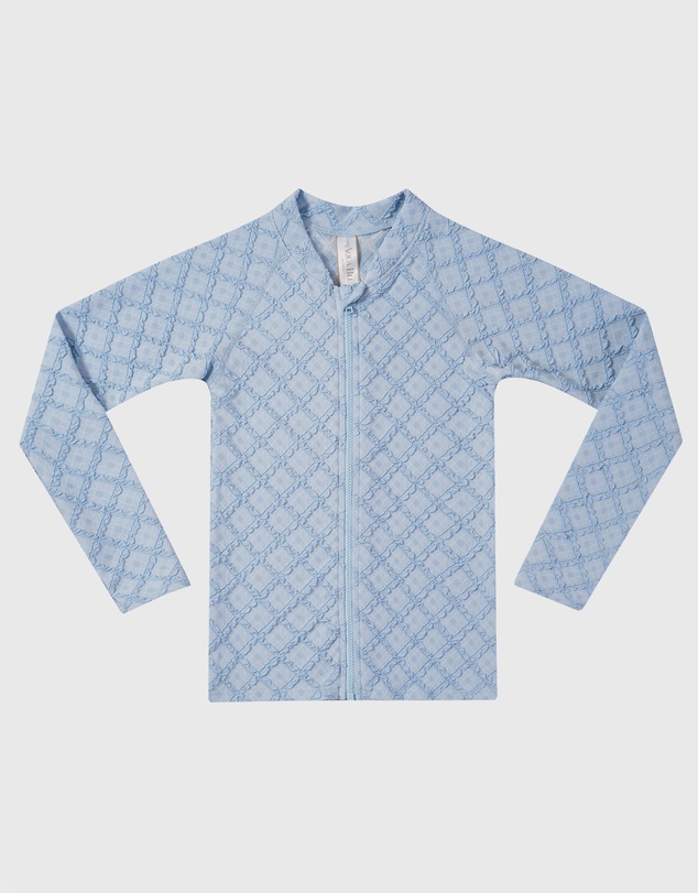 Aqua Blu Kids - Stepping Stones Blue Long Sleeve Rash Vest - Kids
