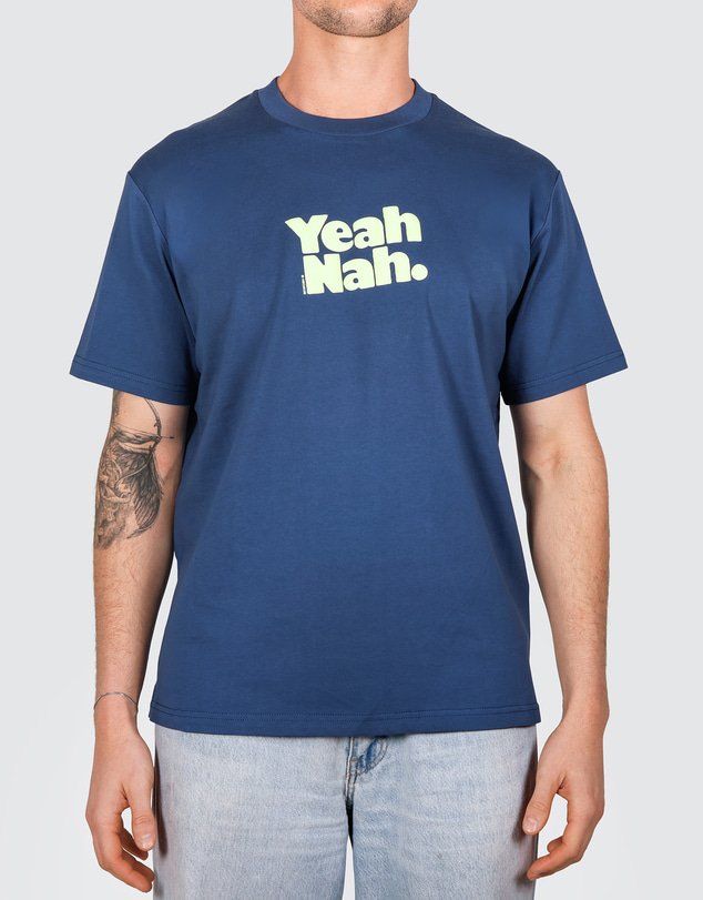 Skwosh - Yeah Nah Men's Slang Tee in Navy