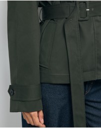 AERE - Sadie Funnel Neck Crop Trench Coat