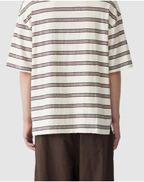 Bassike - Stripe Boxy T-Shirt