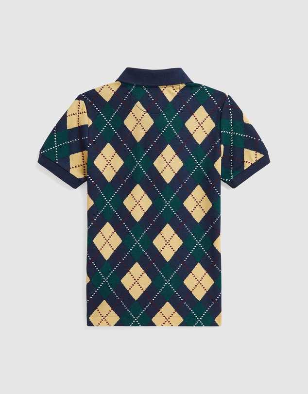 Polo Ralph Lauren - Argyle-Print Cotton Mesh Polo Shirt - ICONIC EXCLUSIVE - Babies-Kids