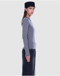 ENA PELLY - Piper Long Sleeve Stripe Top