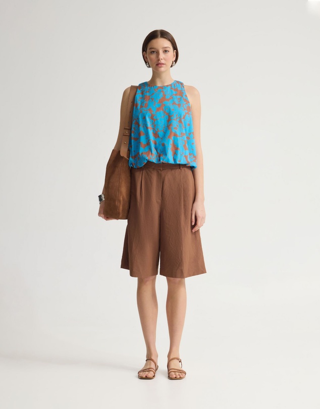 Oxford - Clover Printed Cotton Shell Top