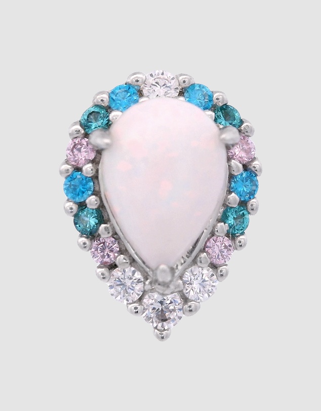 Georgini - GEORGINI WISTERIA CREATED OPAL FLORIBUNDA STUD EARRINGS SILVER