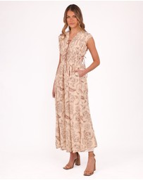 Petal & Pup - Safira Midi Dress - Brown Paisley